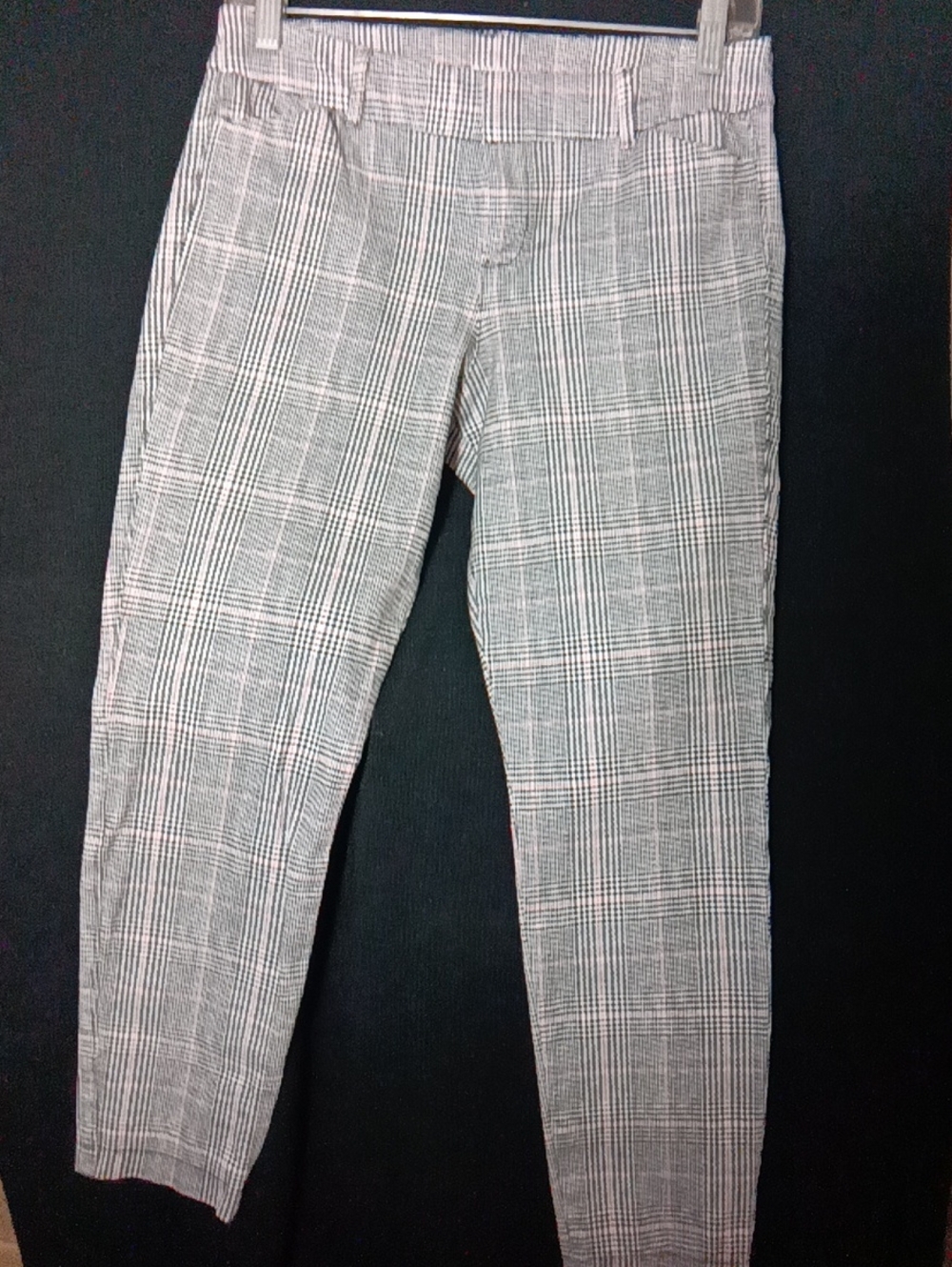 Old Navy Straight-Leg Plaid Dress Pants - Gray/Black